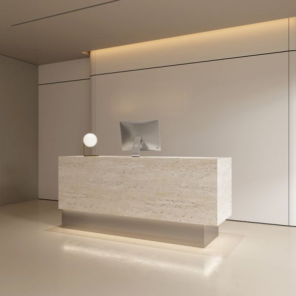 Stone Rectangle Reception Desk