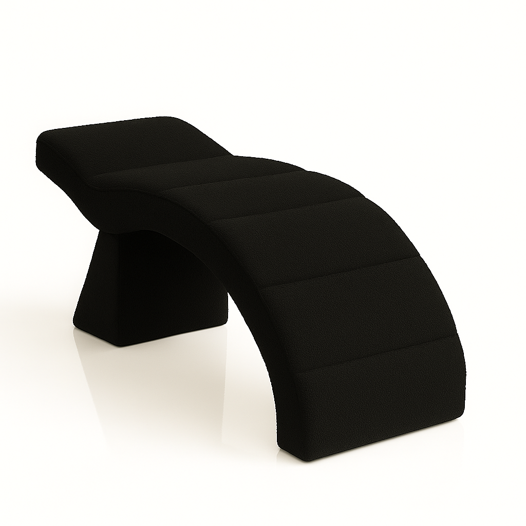 Curved lash bed on white background