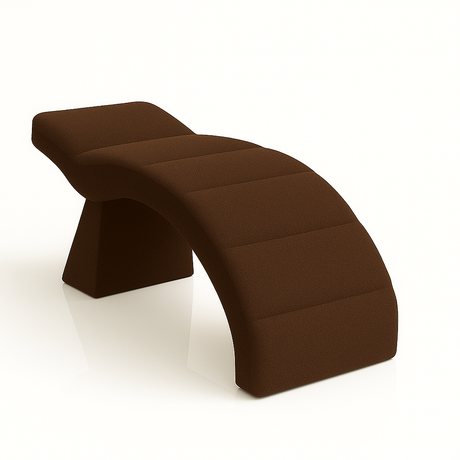Curve Studio Teddy Bouclé Bed in chocolate – ergonomic, wave-shaped treatment chair with plush teddy fabric, designed for beauty, lash, and aesthetic clinics.