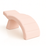 Pink curved lash bed on a white background